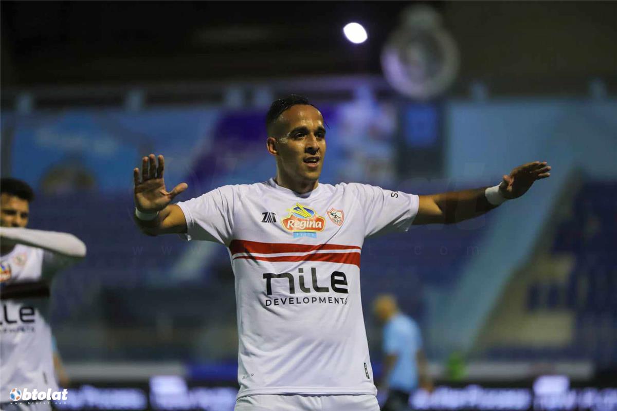 ناصر منسي يضيء برج العرب بهدف الزمالك الثاني الحاسم في شباك المصري
